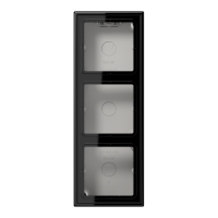 Dėžutė v/t triguba montažui su rėmeliu juoda LS - JUNG