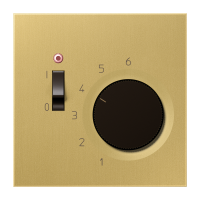 Reguliatorius temperatūros patalpos p/t +5 +30C su dangteliu žalvario spalvos LS - JUNG