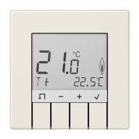 Reguliatorius temperatūros patalpos p/t su ekranu dramblio kaulo spalvos LS - JUNG