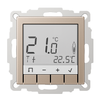 Reguliatorius temperatūros patalpos p/t su ekranu šampano spalvos A - JUNG