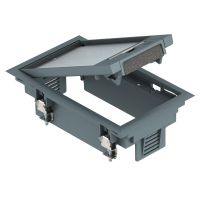 Dėžutė grindinė 3 vietų su dangčiu be laikiklių juoda RAL 9011 GES2 U 9011 - OBO BETTERMANN