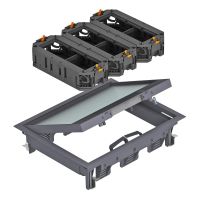 Dėžutė grindinė 9 vietų su dangčiu ir lizdų laikikliais (7405321+3x7408723) pilka RAL7011 GES6-2 KU 7011 - OBO BETTERMANN