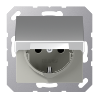 Lizdas p/t SCHUKO su dangteliu ir apsauga nuo vaikų aliuminio spalvos A - JUNG