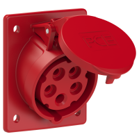 Lizdas CEE į/l 5P 16A 400V IP44 [80x97] kampinis - PCE