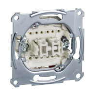 Perjungiklis + mygtukas p/t dvigubas IP20 be rėmelio užspaudžiami kontaktai 10A 250V Merten Aquadesign - SCHNEIDER ELECTRIC