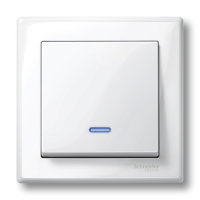 Klavišas su apšvietimu baltas blizgus polar white SYSTEM M - SCHNEIDER ELECTRIC