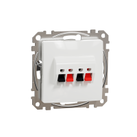 Lizdas p/t garsiakalbio audio dvejų vietų be rėmelio užspaudžiami kontaktai baltas SEDNA DESIGN - SCHNEIDER ELECTRIC