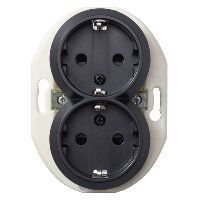 Lizdas p/t su įžeminimu dvigubas juodas Renova - SCHNEIDER ELECTRIC