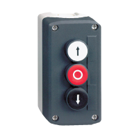 Postas valdymo 3 mygtukų "O + Rodyklės" 2x(1no)+1nc IP66 pilkos spalvos XALD Harmony - SCHNEIDER ELECTRIC