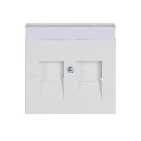 Dangtelis kompiuterio dvigubas RJ45 su vieta markiracijai baltos spalvos 1800-84 - ABB