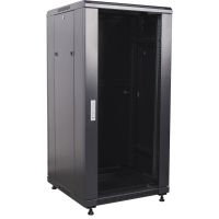 Spinta komutacinė 600x600x1317 19" 24U stiklinės durys, flatpack tipo, juoda - SECURITYNET