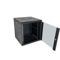 Spinta komutacinė 600x600x635 19" 12U stiklinės durys, flatpack tipo, juoda - SECURITYNET