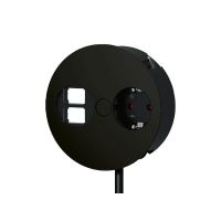 Blokas lizdų į stalą 1xSCHUKO, 2 vietos KEYSTONE, apvalus, su rėmu D115 juodos matinės spalvos TWIST - BACHMANN