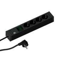 Lizdų blokas v/t SCHUKO 4x230V su jungikliu, H05VV-F 3x1.5mm2 2m CONNECT LINE - BACHMANN