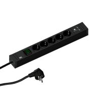 Lizdų blokas v/t SCHUKO 5x230V 1xUSB, su jungikliu, H05VV-F 3x1.5mm2 2m CONNECT LINE - BACHMANN