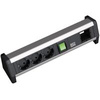 Lizdų blokas v/t SCHUKO 3x230V + 1 modulis, su jungtuku, GST18 jungtis DESK1 - BACHMANN