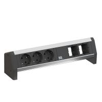 Lizdų blokas v/t SCHUKO 3x230V + 2 moduliai, GST18 jungtis ant kabelio 1m DESK1 - BACHMANN