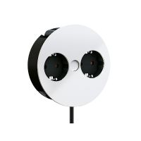 Lizdų blokas į stalą SCHUKO 2x230V matinės baltos spalvos TWIST - BACHMANN