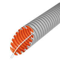 Vamzdis gofruotas D16/11.6 320N/5cm pilkas su viela be halogenų EVOEL FL-0H SMART [100m] - EVOPIPES