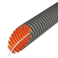 Vamzdis gofruotas D20 750N/5cm pilkas su viela be halogenų EVOEL FM-0H SMART [50m] - EVOPIPES