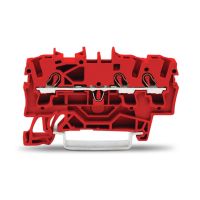 Gnybtas 2.5mm2 3 laidams raudonas ant bėgelio - WAGO