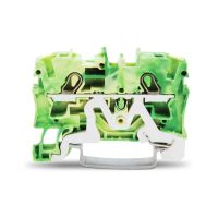 Gnybtas 4mm2/6.2mm geltonai žalias ant bėgelio - WAGO