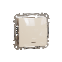 Perjungiklis p/t viengubas IP20 be rėmelio dramblio kaulo spalvos su pašvietimu 10A 250V LED SEDNA DESIGN - SCHNEIDER ELECTRIC