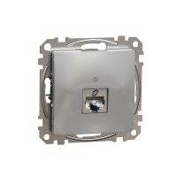 Lizdas p/t kompiuterinis IP20 1x8 be rėmelio aliuminio spalvos RJ45 Kat.6 STP SEDNA DESIGN - SCHNEIDER ELECTRIC