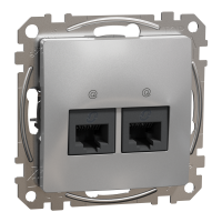 Lizdas p/t kompiuterinis IP20 2x8 be rėmelio aliuminio spalvos RJ45 Kat.6 UTP SEDNA DESIGN - SCHNEIDER ELECTRIC