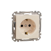 Lizdas p/t su įžeminimu IP20 be rėmelio su apsauga nuo vaikų užspaudžiami kontaktai dramblio kaulo spalvos 16A 250V SEDNA DESIGN - SCHNEIDER ELECTRIC