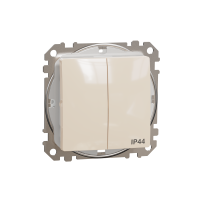 Jungiklis p/t dvigubas IP44 be rėmelio dramblio kaulo spalvos 10A 250V SEDNA DESIGN - SCHNEIDER ELECTRIC