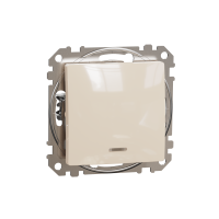 Jungiklis p/t viengubas su mėlynu LED pašvietimu be rėmelio dramblio kaulo spalvos 10A 250V SEDNA DESIGN - SCHNEIDER ELECTRIC