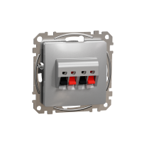 Lizdas p/t garsiakalbio audio dvejų vietų be rėmelio užspaudžiami kontaktai aliuminio spalvos SEDNA DESIGN - SCHNEIDER ELECTRIC