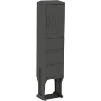 Skydas v/t 620x396x320mm IP44 poliesterio su pamatu KSZ 40x60+KK+KF RAL7022 - EMITER