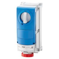 Lizdas CEE vertikalus 5P 32A sunkiom sąlygom 400V IP66 6h su kirtikliu su dėže - GEWISS