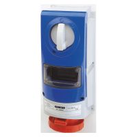 Lizdas CEE vertikalus 5P 32A su saugiklių laikikliais,sunkiom sąlygom 400V IP66 6h su kirtikliu be dėžės - GEWISS