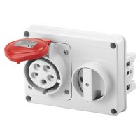 Lizdas CEE horizontalus 5P 32A 400V IP44 6h su kirtikliu be dėžės - GEWISS