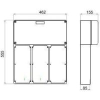 Dėžė CEE vertikalių lizdų sunkiom sąlygom 3-16/32A montavimui IP 66 555x462mm - GEWISS
