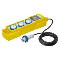 Ilgiklis CEE 4m 3P 16A smūgiams atsparus korpusas, lizdai 3x3P16A, RCBO 2P 30mA 16A C IP65 -GEWISS