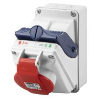 Lizdas CEE v/t 5P 32A 400V IP44 6h su kirtikliu su dėže - GEWISS