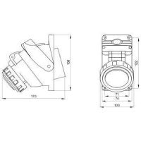 Lizdas CEE į/l 5P 32A 400V IP55 6h su kirtikliu - GEWISS