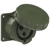 Lizdas CEE į/l 3P 32A 230V 6h IP67 žalias [75x75] - PCE