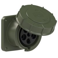 Lizdas CEE į/l 5P 63A 400V 6h IP67 žalias [100x100] POWER TWIST - PCE