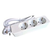 Ilgiklis 1.4m 3 lizdų H05VV-F 3x1.5mm2 IP20 baltas PTSD 3w - PROTEC