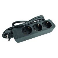 Ilgiklis 1.4m 3 lizdų H05VV-F 3x1.5mm2 IP20 juodas PTSD 3s - PROTEC