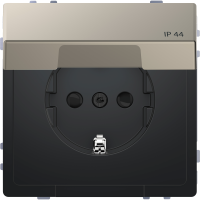 Lizdas p/t SCHUKO su dangteliu IP44 be rėmelio su apsauga nuo vaikų užspaudžiami kontaktai Nickel spalvos 16A 250V System Design - SCHNEIDER ELECTRIC