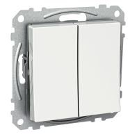 Perjungiklis p/t dvigubas IP20 be rėmelio varžtiniai kontaktai baltas 16A 250V Exxact - SCHNEIDER ELECTRIC