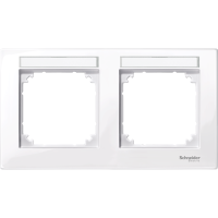 Rėmelis dvigubas horizontalus antibakterinis su markiravimo vieta baltas RAL9016 M-Plan System M - SCHNEIDER ELECTRIC