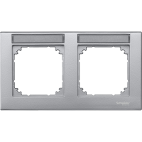 Rėmelis dvigubas horizontalus su markiravimo vieta aliuminio spalvos M-Plan System M - SCHNEIDER ELECTRIC