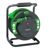 Ilgiklis-ritė 25m 1 lizdo H05VV-F 3x1.5mm2 žalias IP44 su termine apsauga plastikinis būgnas Thorsman - SCHNEIDER ELECTRIC